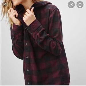 Aritzia Maroon Plaid Hoodie